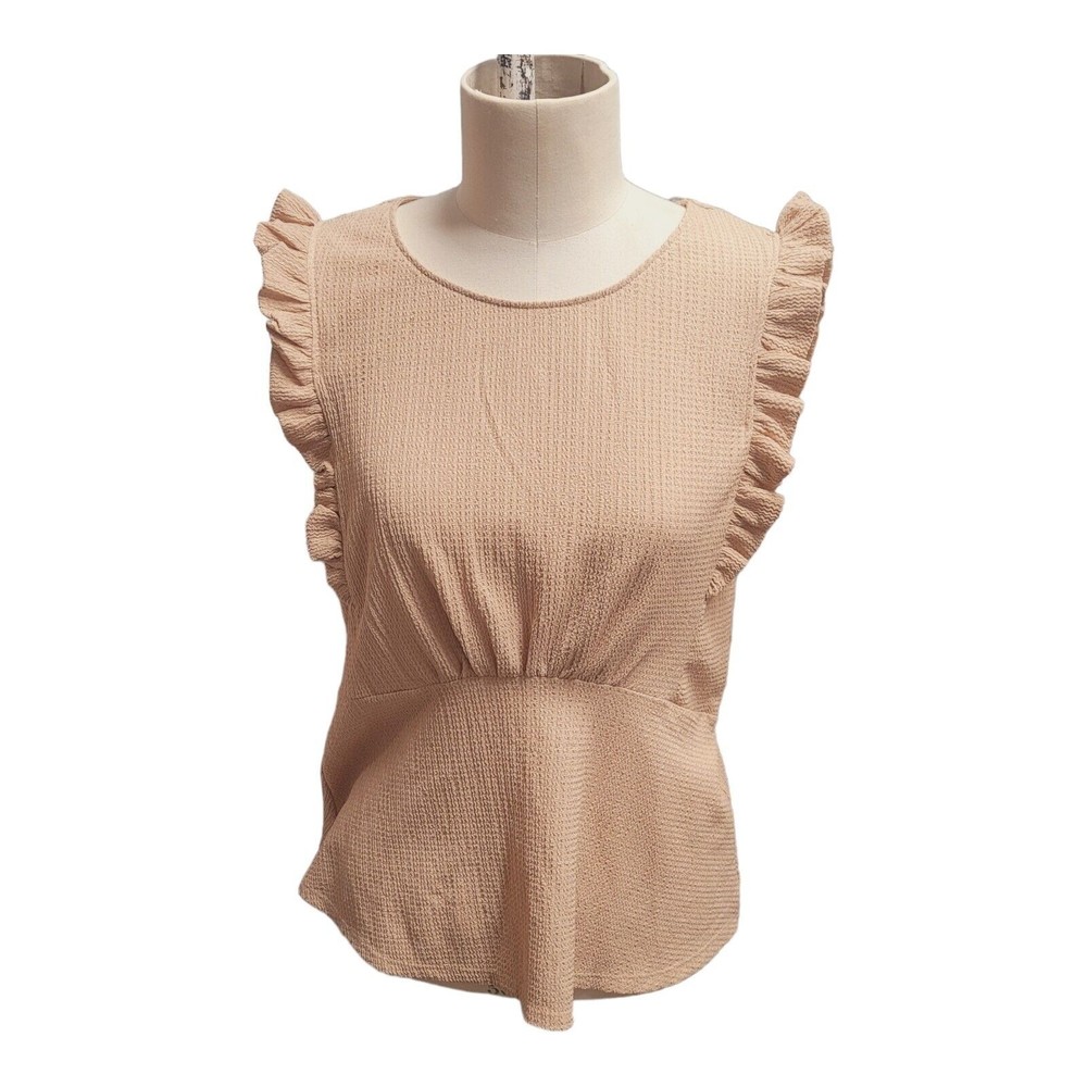 Milk & Honey Women's size Medium Tan Sleeveless Pullover Stretchy Top
